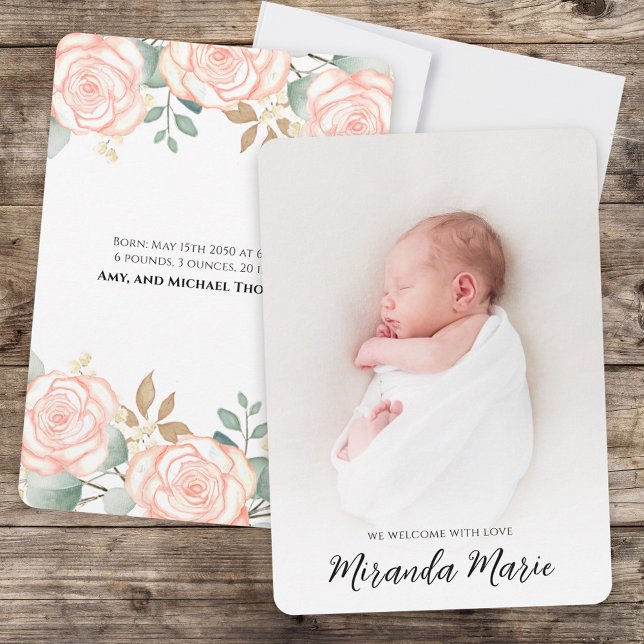 Baby Girl Overlay Text Newborn Photo Chic Pink  (Creator Uploaded)