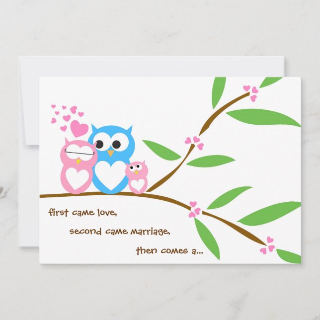 Baby Girl Owl Baby Shower Invitation (Front)