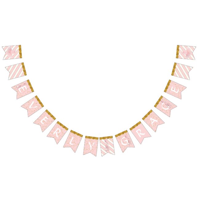 Baby Girl Personalised Nursery Room Name Pennant Bunting (All)