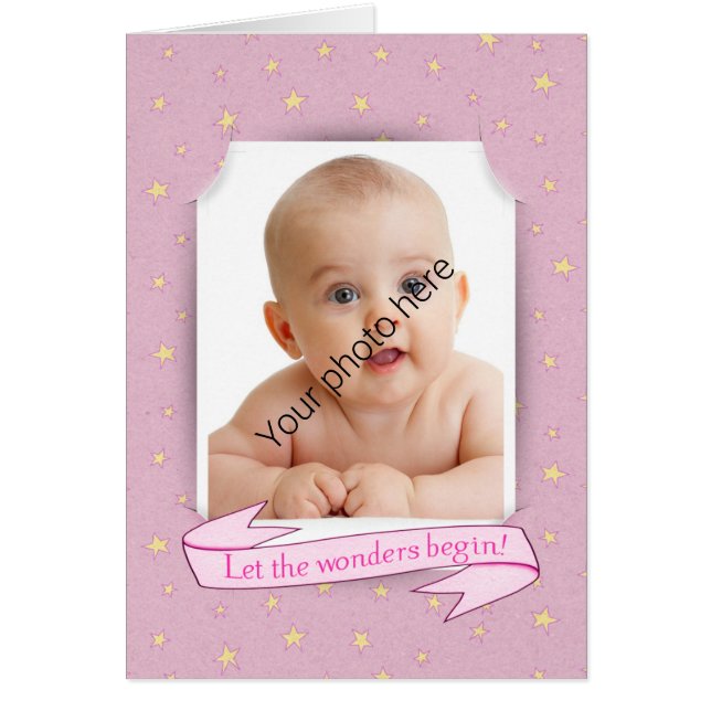 Baby Girl Photo Announcement (Front)