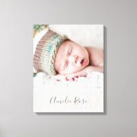 BABY GIRL PHOTO BIRTH DATE bold type blush pink