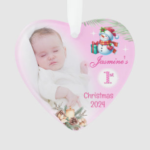 Baby Girl Photo First Christmas Tree Decoration