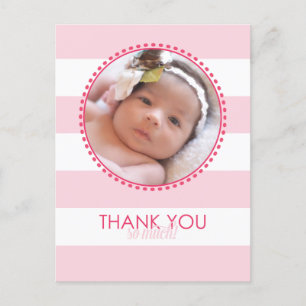 Baby Girl Photo Thank You Card - 4.25 x 5.6