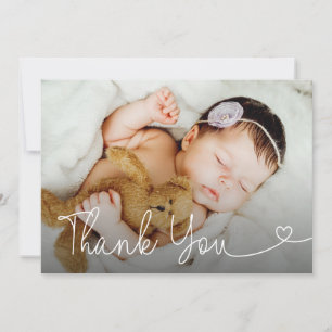 Baby Girl Photo thank you heart script shower