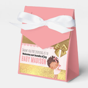Baby Girl Pink and Gold Babyshower Invitation  Favour Box