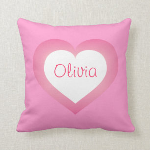 Baby Girl pink and white heart Cushion