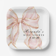 Baby Girl Pink Bow Baby Shower 
