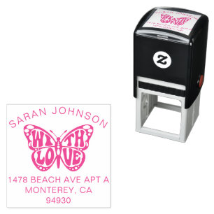 Baby Girl Pink Butterfly Baby Shower  Self-inking  Stamp