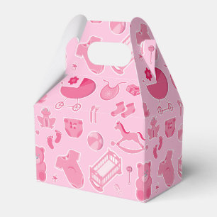 Baby Girl Pink Collage Pattern Favour Box