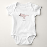 Baby Girl Pink Doodle T-Rex Dinosaur with Name