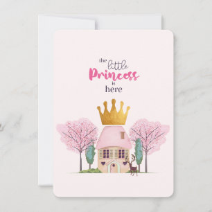 Baby Girl Pink Fairy Castle Princess Baby Shower Invitation