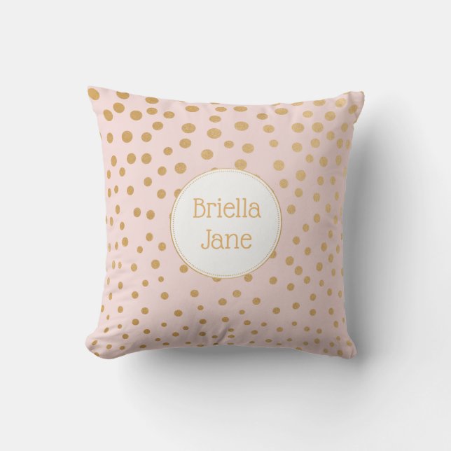 Baby Girl pink gold nursery decor, shower gift Cushion (Front)