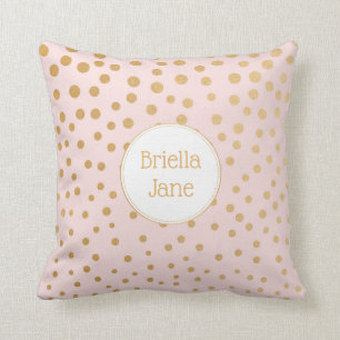 Baby Girl pink gold nursery decor, shower gift Cushion