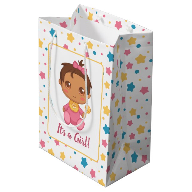 Baby Girl Pink Jumpsuit Dark Medium Gift Bag (Back Angled)