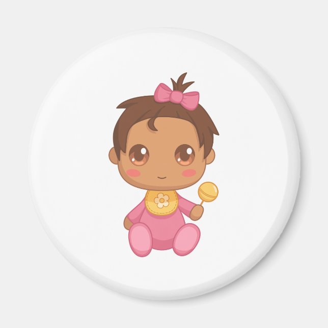 Baby Girl Pink Jumpsuit Magnet (Front)