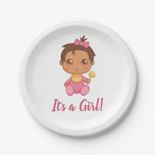 Baby Girl Pink Jumpsuit Paper Plate