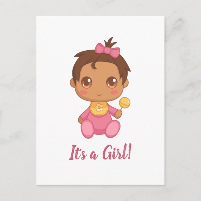 Baby Girl Pink Jumpsuit Postcard (Front)