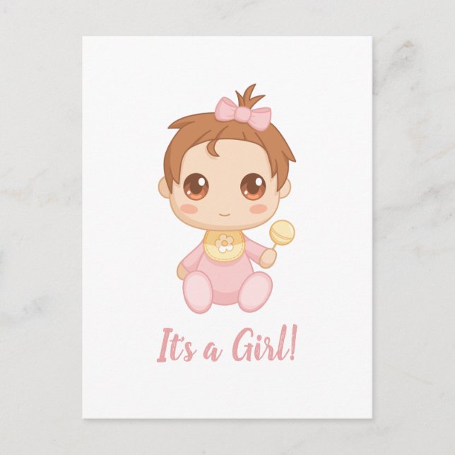Baby Girl Pink Jumpsuit Postcard (Front)