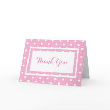 Baby Girl Pink Patterned Thank You Card
