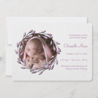 Baby Girl Pink Photo Birth Announcement