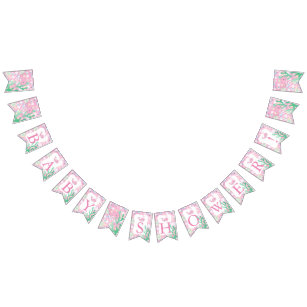 Baby Girl Pink Polka Dotted Whale Baby Shower Bunting