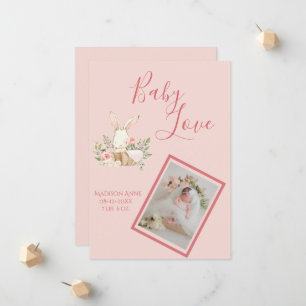 Baby Girl Pink Script Cute Elegant Baby Birth Announcement
