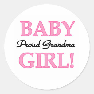 Baby Girl Proud Grandma  Classic Round Sticker