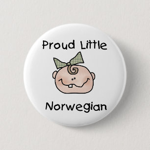 Baby Girl Proud Little Norwegian 6 Cm Round Badge
