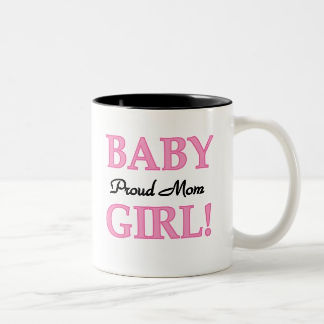 Baby Girl Proud Mum Two-Tone Coffee Mug (Right)