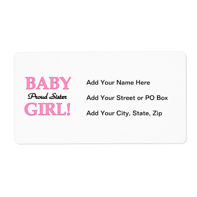 Baby Girl Proud Sister Gifts (Front)