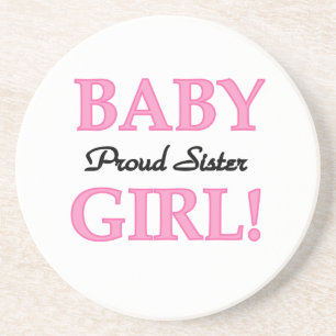Baby Girl Proud Sister Gifts Coaster