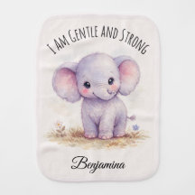 Baby Girl Purple Elephant Sweet Blossom Cute
