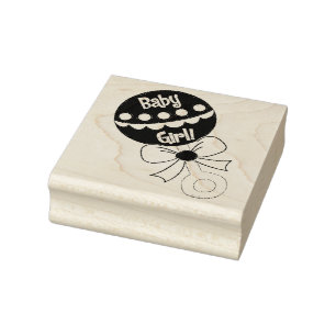 Baby Girl Rattle  Rubber Stamp