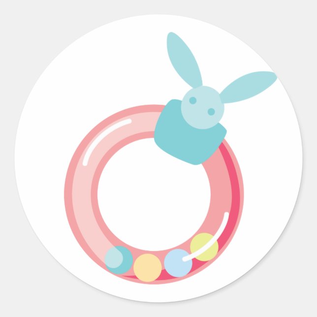 Baby Girl Rattle Stickers (Front)