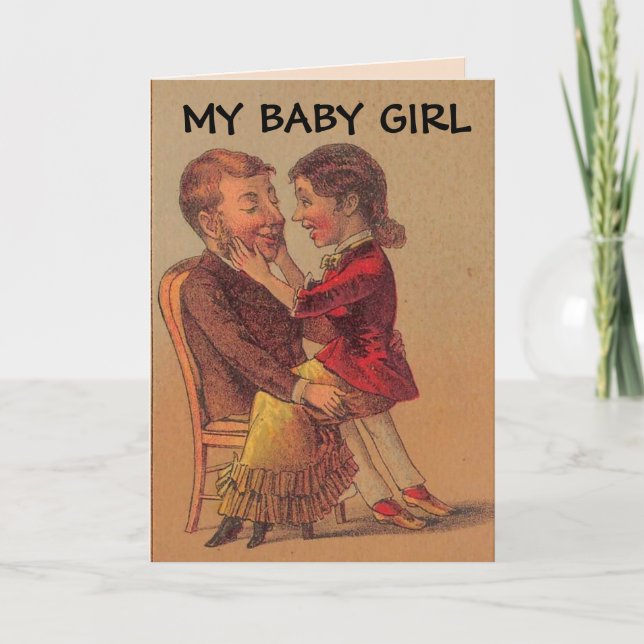 BABY GIRL ROMANTIC RETRO BIRTHDAY CARDS (Front)