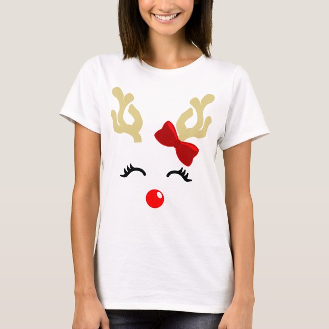 Baby Girl Rudolph Reindeer T-Shirt (Front)