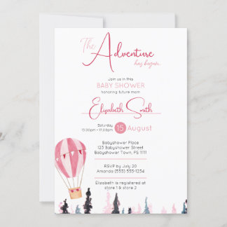 Baby girl Rustic adventure babyshower Invitation