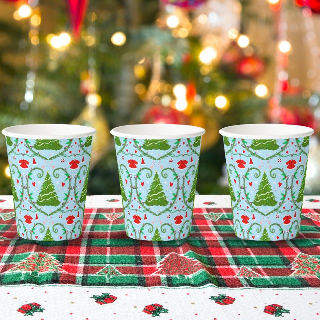 Baby Girl Santa Outfit Baby Shower Pattern Paper Cups (Creator Uploaded)