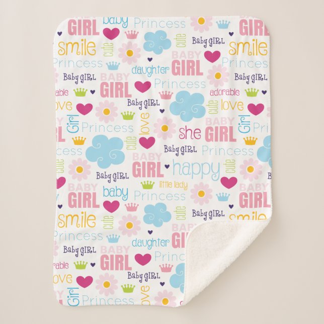 Baby Girl Sherpa Blanket (Front)