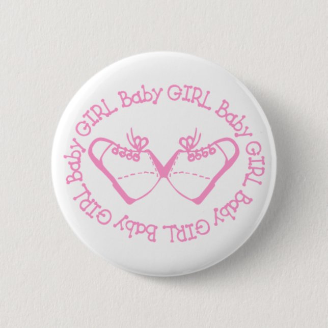 Baby girl shoes 6 cm round badge (Front)