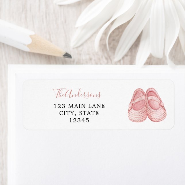 Baby Girl Shoes Return Address Label (Insitu)