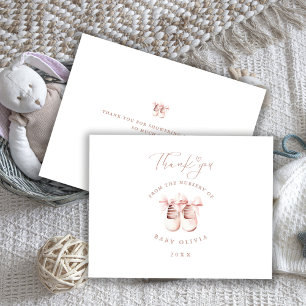 Baby Girl Shoes The Nursery of Kids Thank You  Card