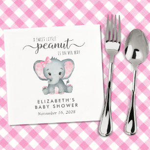 Baby Girl Shower Cute Elephant Napkin