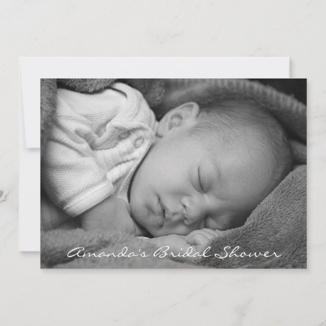 Baby Girl Shower Feet Glitter White Grey Photo Invitation (Back)