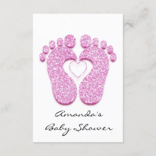 Baby Girl  Shower Feet White Minimalism Pink Invitation