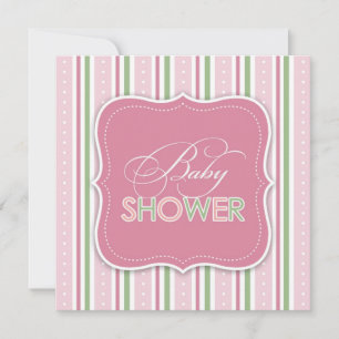 Baby Girl Shower Flat Invitation