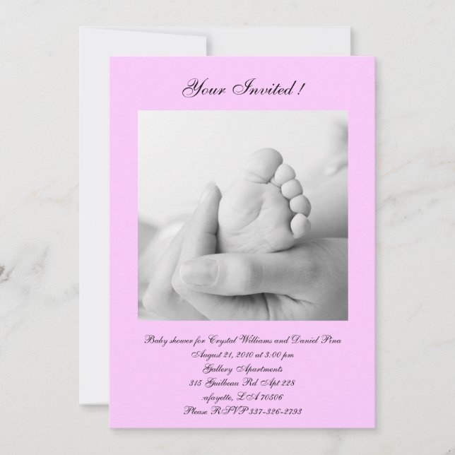 baby girl shower invitation (Front)