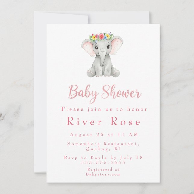 Baby Girl Shower Invitation (Front)