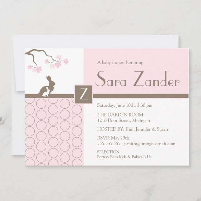 Baby Girl Shower Invitation (Front)