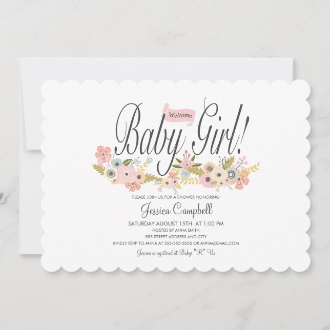 Baby Girl, Shower Invitation (Front)